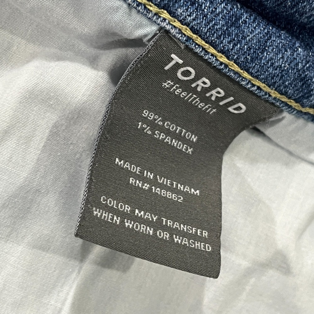 Torrid Jeans Womens High Rise Straight  20R Blue Button Fly Distressed Y2K Retro - Picture 3 of 9